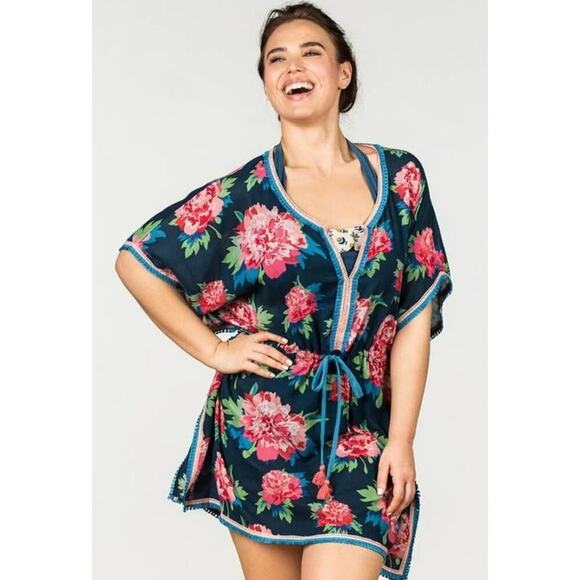 Matilda Jane Women’s Medium Cool Shade Kaftan Swim Coverup - Picture 1 of 7